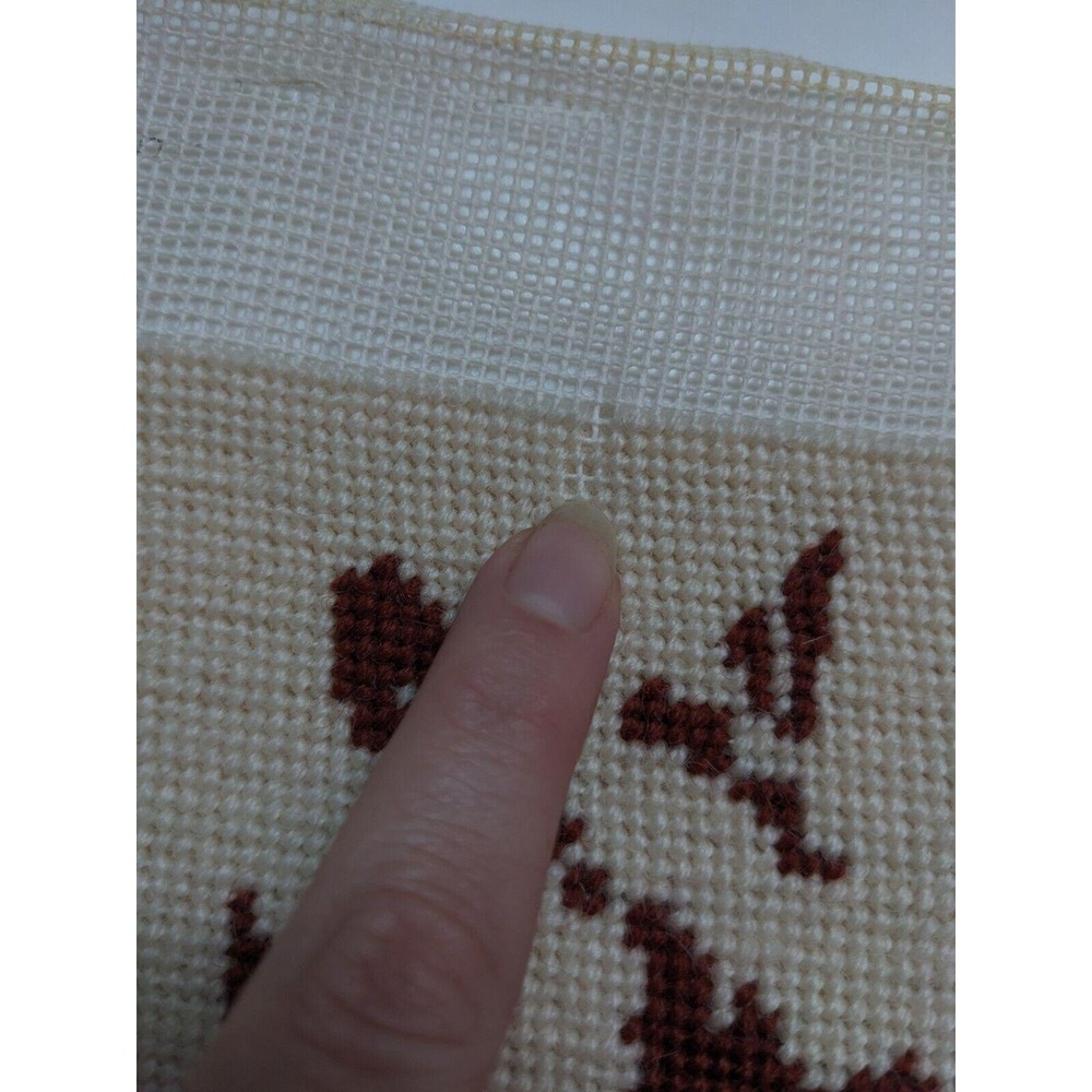 Vintage Native American Indian Completed Needlepoint Piece Unframed 20" by 16" - Picture 8 of 10
